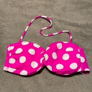 Pink Polka dot bikini top size L